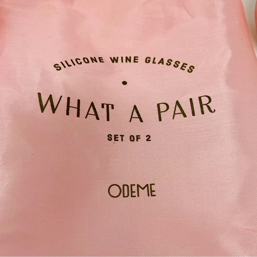 Odeme Silicone What A Pair Set Of 2 Wine Glasses